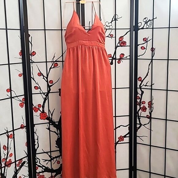 FiveSeventyFive Charmeuse V-neck Maxi Dress - Picture 3 of 14